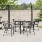 Preview: 5-teiliges Garten-Esszimmer Set Schwarz Poly Rattan