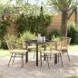 Preview: ARDEBO.de - 5-teiliges Garten-Essset mit Kissen braunem Poly-Rattan