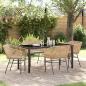 Preview: ARDEBO.de - 5-teiliges Garten-Esszimmer-Set mit Kissen aus braunem Poly-Rattan