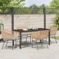 Preview: 5-teiliges Garten-Esszimmer-Set mit Kissen aus braunem Poly-Rattan