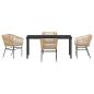 Preview: 5-teiliges Garten-Esszimmer-Set mit Kissen aus braunem Poly-Rattan