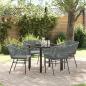 Preview: ARDEBO.de - 5-teiliges Garten-Esszimmer Set mit Kissen Grau Poly Rattan