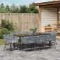 Preview: Garten Essgruppe 9 stk. Grau Pulverbeschichteter Stahl