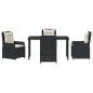 Preview: 5-teiliges Garten Esszimmer Set Schwarz Poly Rattan, Gartentisch Schwarz 140x80x73 cm Sicherheitsglas