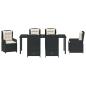 Preview: Garten Essgruppe 7 pcs Schwarz Poly-Rattan