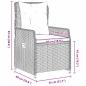 Preview: 9-teiliges Garten-Essgruppe Schwarz Poly Rattan, Gartentisch Schwarz 200x80x73 cm aus gehärtetem Glas
