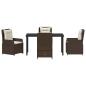 Preview: 5-teiliges Garten Essgruppen-Set Braun Poly Rattan, Gartentisch Schwarz 140x80x73 cm Sicherheitsglas