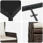 Preview: 9-teiliges Garten Essset Braun Poly-Rattan, Gartentisch Schwarz 200x80x73 cm Sicherheitsglas