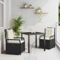 Preview: ARDEBO.de - 3-teiliges Garten-Dining-Set Schwarz Poly-Rattan