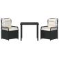 Preview: 3-teiliges Garten-Dining-Set Schwarz Poly-Rattan