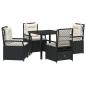 Preview: 5-teiliges Garten-Dining-Set Schwarz Poly-Rattan