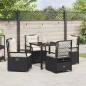 Preview: 5-teiliges Garten-Dining-Set Schwarz Poly-Rattan