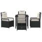 Preview: 5-teiliges Garten-Dining-Set Schwarz Poly-Rattan