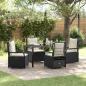 Preview: ARDEBO.de - 5-teiliges Garten-Dining-Set Schwarz Poly-Rattan