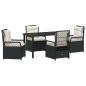 Preview: 5-teiliges Garten-Dining-Set Schwarz Poly-Rattan