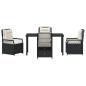 Preview: 5-teiliges Garten-Dining-Set Schwarz Poly-Rattan