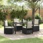 Preview: ARDEBO.de - 5-teiliges Garten-Esszimmer-Set Schwarz Poly-Rattan