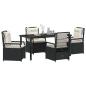 Preview: 5-teiliges Garten-Esszimmer-Set Schwarz Poly-Rattan