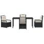Preview: 5-teiliges Garten-Esszimmer-Set Schwarz Poly-Rattan