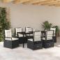 Preview: 7-teiliges Garten-Dining-Set Schwarz Poly-Rattan