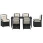 Preview: 7-teiliges Garten-Dining-Set Schwarz Poly-Rattan