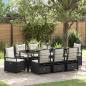 Preview: ARDEBO.de - Garten Essgruppe 9 stk. Schwarz Poly-Rattan