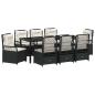 Preview: Garten Essgruppe 9 stk. Schwarz Poly-Rattan