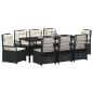 Preview: Garten Essgruppe 9 stk. Schwarz Poly-Rattan