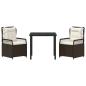 Preview: 3-teiliges Garten-Ess-Set Braun Poly-Rattan