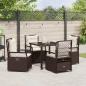 Preview: 5-teiliges Garten-Ess-Set Braunes Poly-Rattan