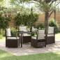 Preview: ARDEBO.de - 5-teiliges Garten-Dining-Set Braun Poly-Rattan