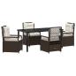 Preview: 5-teiliges Garten-Dining-Set Braun Poly-Rattan