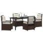 Preview: 5-teiliges Garten-Dining-Set Braun Poly-Rattan