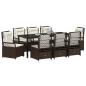 Preview: 9-teiliges Garten-Esszimmer-Set Braun Poly-Rattan