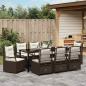 Preview: 9-teiliges Garten-Esszimmer-Set Braun Poly-Rattan