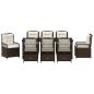 Preview: 9-teiliges Garten-Esszimmer-Set Braun Poly-Rattan