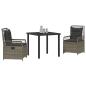 Preview: 3-teiliges Garten-Dining-Set Grau Poly Rattan