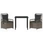 Preview: 3-teiliges Garten-Dining-Set Grau Poly Rattan