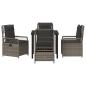 Preview: 5-teiliges Garten-Esstisch-Set Grau Poly-Rattan