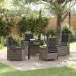 Preview: ARDEBO.de - 5-teiliges Garten-Ess-Set Grau Poly-Rattan