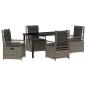 Preview: 5-teiliges Garten-Ess-Set Grau Poly-Rattan