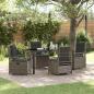 Preview: ARDEBO.de - 5-teiliges Garten-Dining-Set Grau Poly-Rattan