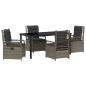 Preview: 5-teiliges Garten-Dining-Set Grau Poly-Rattan