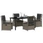 Preview: 5-teiliges Garten-Dining-Set Grau Poly-Rattan