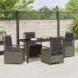Preview: 5-teiliges Garten-Dining-Set Grau Poly-Rattan
