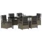 Preview: 7-teiliges Garten-Esszimmer-Set Grau Poly-Rattan