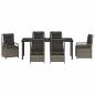 Preview: 7-teiliges Garten-Esszimmer-Set Grau Poly-Rattan