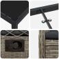 Preview: 7-teiliges Garten-Esszimmer-Set Grau Poly-Rattan
