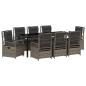 Preview: 9-teiliges Garten-Diningset Grau Poly Rattan