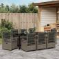 Preview: 9-teiliges Garten-Diningset Grau Poly Rattan